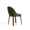 Meila Dining Chair | Green Chenille / Walnut Brown