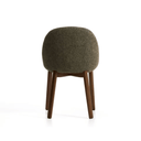 Meila Dining Chair | Green Chenille / Walnut Brown