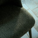 Meila Dining Chair | Green Chenille / Walnut Brown