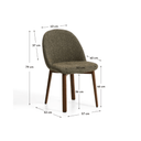 Meila Dining Chair | Green Chenille / Walnut Brown