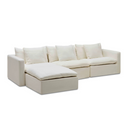 Moko 3 Seater Chaise Sofa | Snow