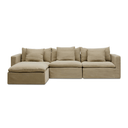 Moko 3 Seater Chaise Sofa | Warm Stone