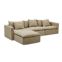 Moko 3 Seater Chaise Sofa | Warm Stone