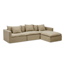 Moko 3 Seater Chaise Sofa | Warm Stone