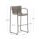 Mori Bar Height Patio Barstool | Ecru