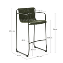 Mori Bar Height Patio Barstool | Green