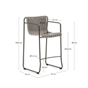 Mori Patio Bench Barstool | Ecru