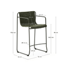 Mori Patio Bench Barstool | Green