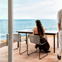 Mori Stackable Patio Chair | Ecru