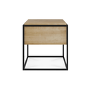 Monolit Bedside Table Natural Oak | Black Frame