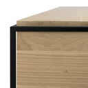 Monolit Bedside Table Natural Oak | Black Frame