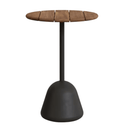 Naxos Round Bar Patio Dining Table | Black / Walnut Brown