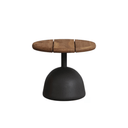 Naxos Round Patio Coffee Table | Black / Walnut Brown