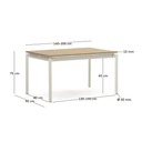 Noosa Extension Patio Dining Table | White
