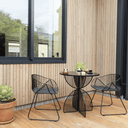 Omaha Cafe Patio Dining Table SS | Black