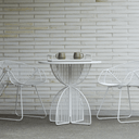 Omaha Patio Cafe Dining Table SS | White