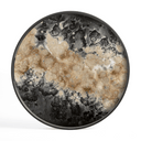 Black Organic Round Glass Tray