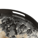 Black Organic Round Glass Tray