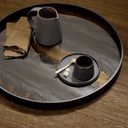 Bronze Organic Round Glass Tray