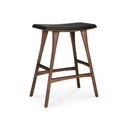 Osso Bench Barstool | Teak Brown w Black Leather