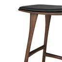 Osso Bench Barstool | Teak Brown w Black Leather