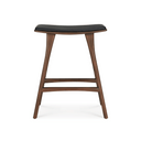 Osso Bench Barstool | Teak Brown w Black Leather
