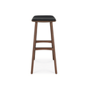 Osso Bench Barstool | Teak Brown w Black Leather