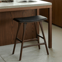Osso Bench Barstool | Teak Brown w Black Leather
