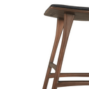 Osso Bench Barstool | Teak Brown w Black Leather