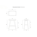 Osso Bench Barstool | Teak Brown w Black Leather