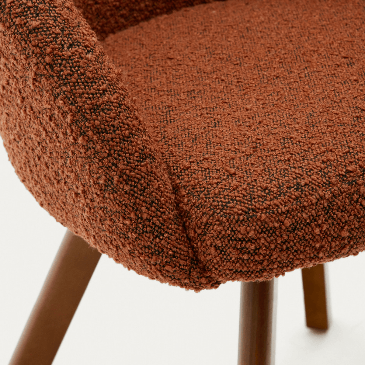 Otis Swivel Dining Chair | Rust Boucle - CLU Living Pty Ltd