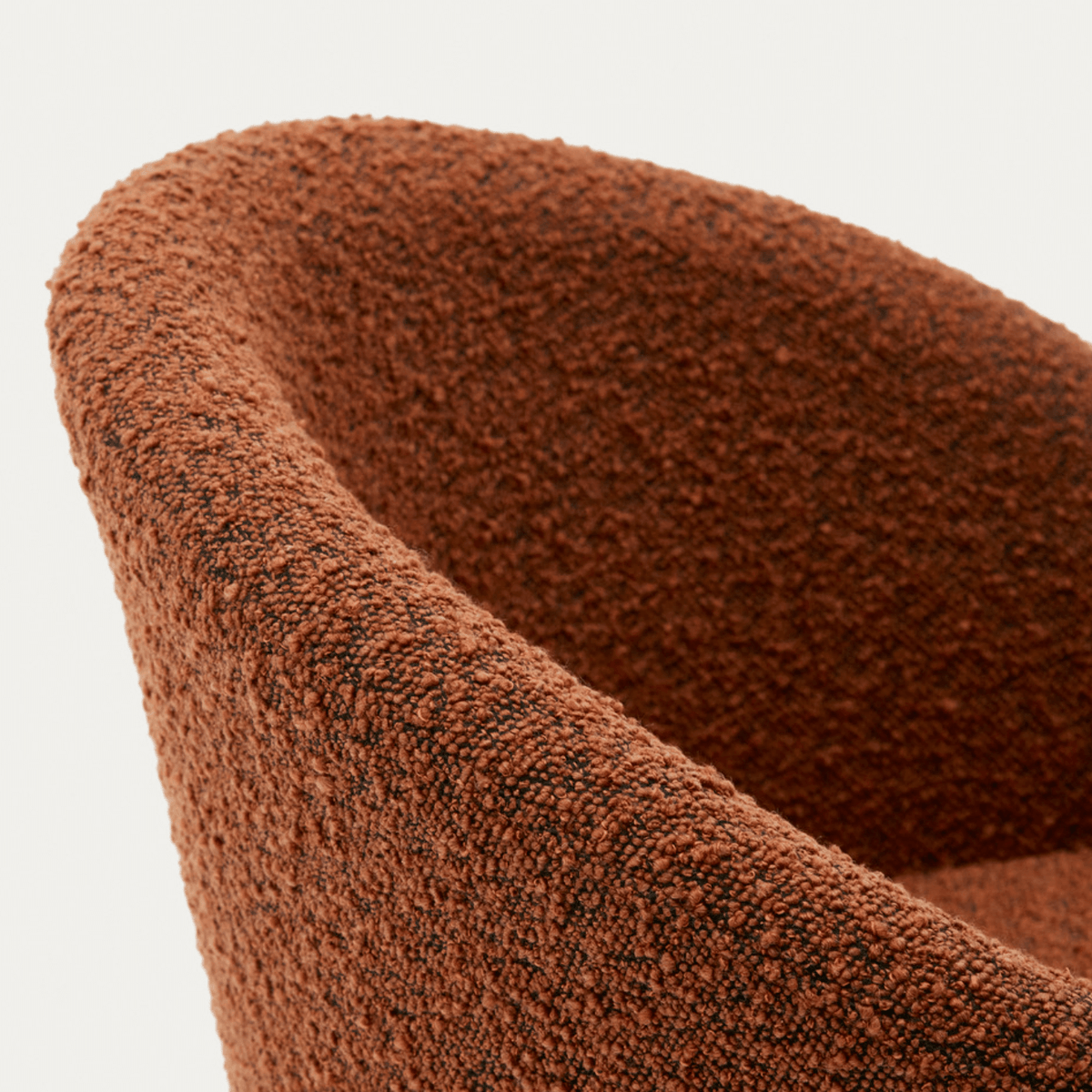 Otis Swivel Dining Chair | Rust Boucle - CLU Living Pty Ltd