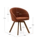 Otis Swivel Dining Chair | Rust Boucle