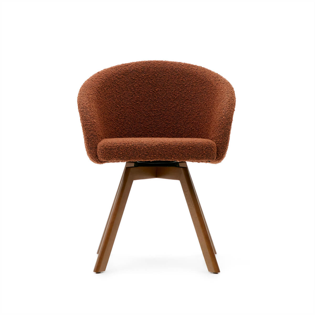 Otis Swivel Dining Chair | Rust Boucle - CLU Living Pty Ltd