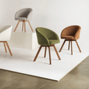 Otis Swivel Dining Chair | Ivory Boucle