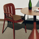 Palissade Cone Round Patio Table | Iron Red