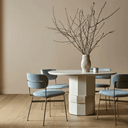 Piccolo Dining Chair | Sky Tweed / Brushed Chrome