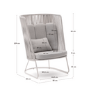 Porto High Back Patio Armchair | Light Grey
