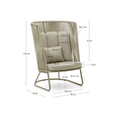 Porto High Back Patio Armchair | Putty