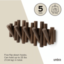 Picket Rail Coat Hooks | Aged Walnut