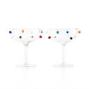 2 Pomponette Champagne Coupes | Multi