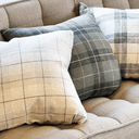 Sky Fall Plaid Cushion | Fog Grey