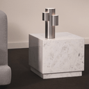 Sorein Marble Side Table | White