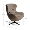 Sorile Swivel Armchair | Brown