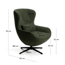 Sorile Swivel Armchair | Green