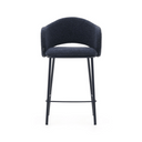 Steels Bench Barstool | Navy Chenille