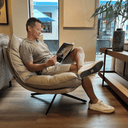 Sven Leather Swivel Armchair | Tan