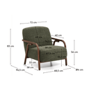 Sylo Armchair |  Dark Green / Walnut Brown