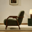 Sylo Armchair |  Dark Green / Walnut Brown