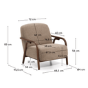 Sylo Armchair | Taupe / Walnut Brown